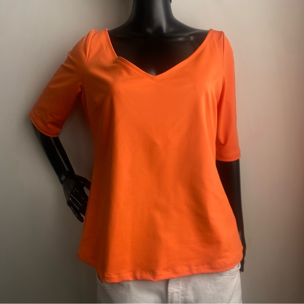 Gretchen Scott Designs Bright Orange Blouse